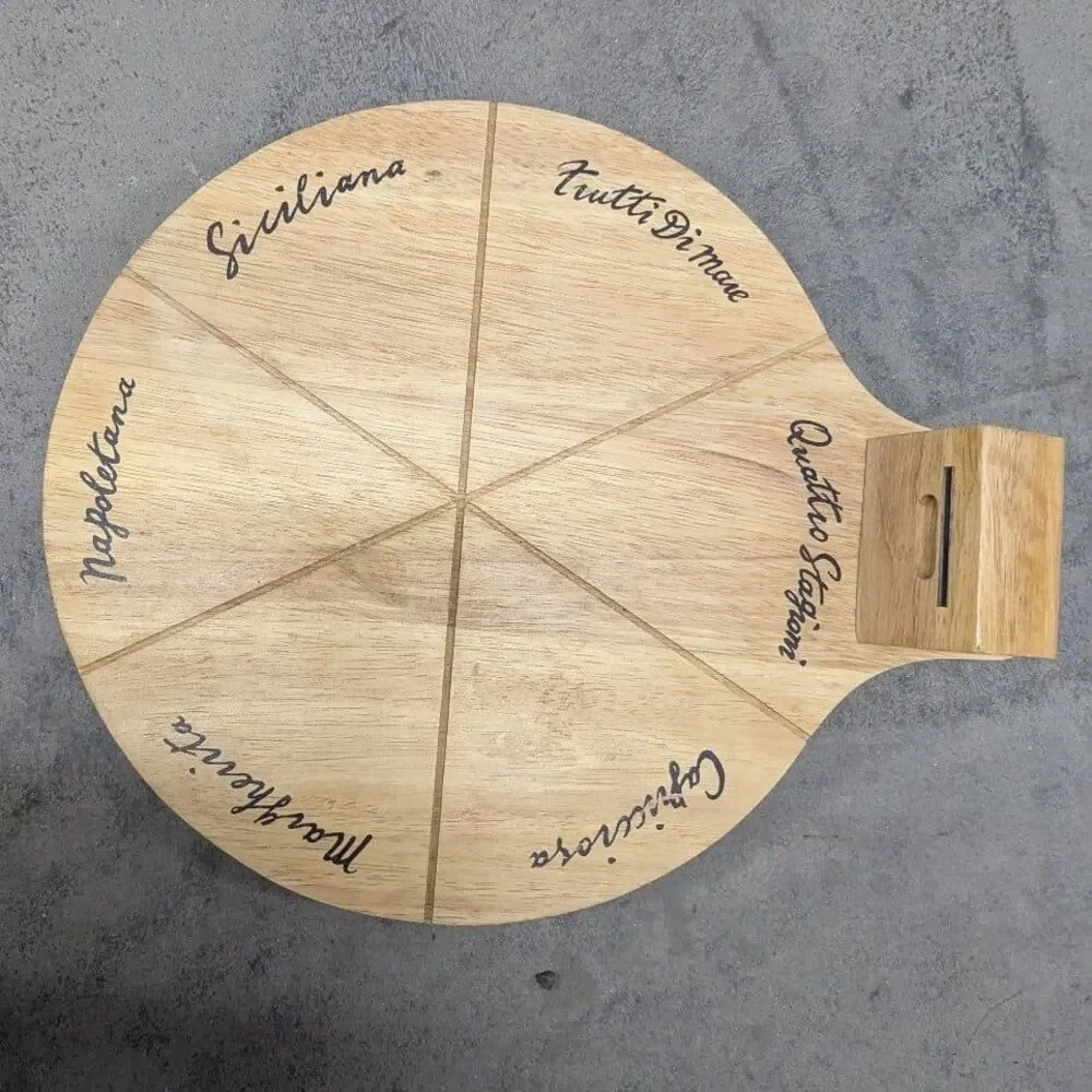Wooden‎ Pizza Cutting Serving Board - Six Slices